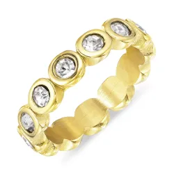 waterproof zirkoon ring in verguld staal - OCEANA