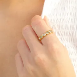 waterproof zirkoon ring in verguld staal - OCEANA