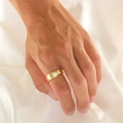 waterproof ring in verguld staal - OCEANA