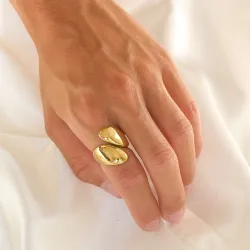 waterproof ring in verguld staal - OCEANA