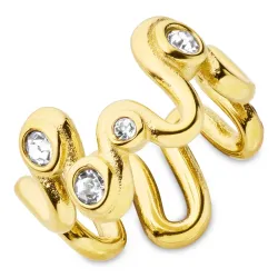 waterproof zirkoon ring in verguld staal - OCEANA