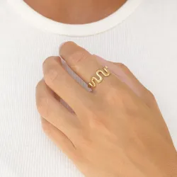 waterproof verstelbaar ring in verguld staal - OCEANA