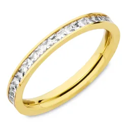 waterproof zirkoon ring in verguld staal - OCEANA