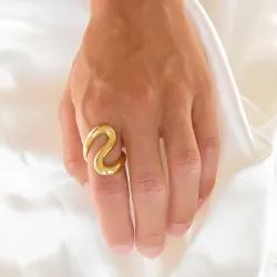 waterproof ring in verguld staal - OCEANA