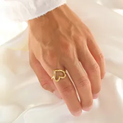 waterproof hart ring in verguld staal - OCEANA