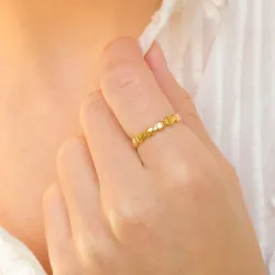 waterproof hart ring in verguld staal - OCEANA