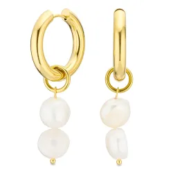 waterproof parel creooloorbellen in verguld staal - OCEANA