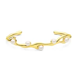 waterproof parel armband in verguld staal - OCEANA