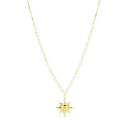 waterproof zon parel ketting in verguld staal - OCEANA