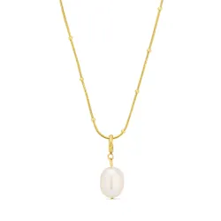 waterproof parel ketting in verguld staal - OCEANA