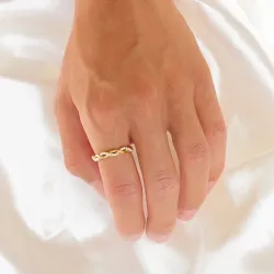 waterproof parel ring in verguld staal - OCEANA