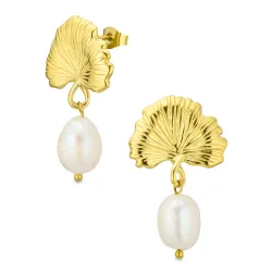 waterproof parel oorbellen in verguld staal - OCEANA