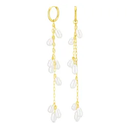 waterproof parel oorbellen in verguld staal - OCEANA