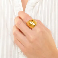 waterproof ring in verguld staal - OCEANA