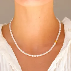 waterproof hart parel ketting met hanger in verguld staal - OCEANA