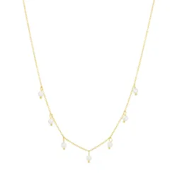 waterproof parel ketting in verguld staal - OCEANA