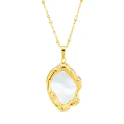 waterproof parel ketting in verguld staal - OCEANA