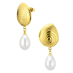 waterproof oorbellen in verguld staal - OCEANA