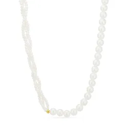 waterproof parel ketting in verguld staal - OCEANA