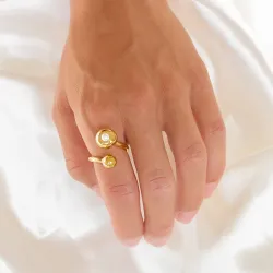 waterproof ring in verguld staal - OCEANA