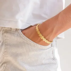 waterproof bloem armband in verguld staal - OCEANA