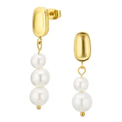 waterproof parel oorbellen in verguld staal - OCEANA