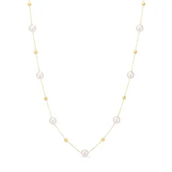 waterproof parel ketting in verguld staal - OCEANA