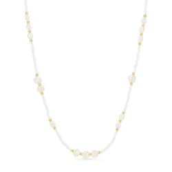 waterproof parel ketting in verguld staal - OCEANA