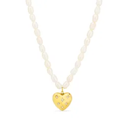 waterproof hart ketting in verguld staal - OCEANA