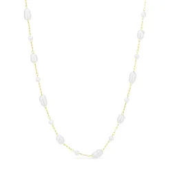 waterproof parel ketting in verguld staal - OCEANA