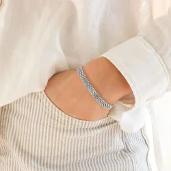 waterproof armband in staal 16 cm  + 5 cm x 6 mm  - OCEANA