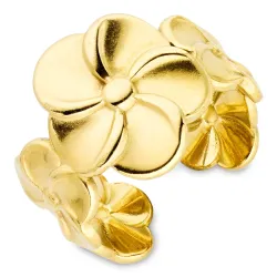 waterproof bloem ring in verguld staal - OCEANA