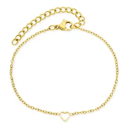 waterproof hart armband in verguld staal - OCEANA