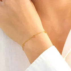 waterproof hart armband in verguld staal - OCEANA