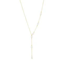 waterproof parel ketting in verguld staal - OCEANA