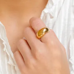 waterproof ring in verguld staal - OCEANA