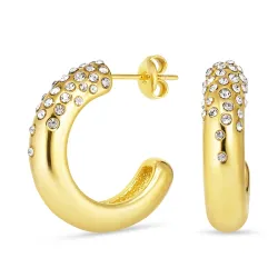 waterproof zirkoon halfcreool in verguld staal - OCEANA