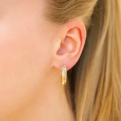 waterproof zirkoon halfcreool in verguld staal - OCEANA