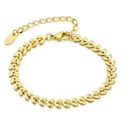 waterproof blad armband in verguld staal - OCEANA