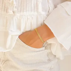 waterproof blad armband in verguld staal - OCEANA