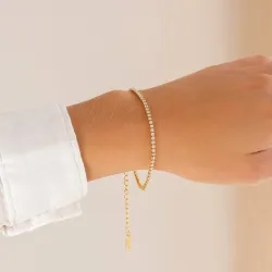 waterproof zirkoon armband in verguld staal - OCEANA