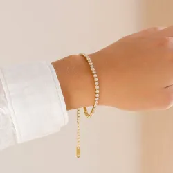 waterproof zirkoon armband in verguld staal - OCEANA