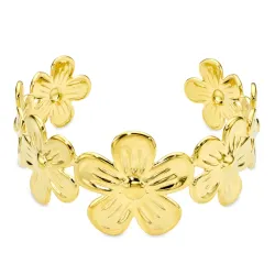 waterproof bloem armband in verguld staal - OCEANA