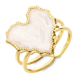 waterproof hart ring in verguld staal - OCEANA