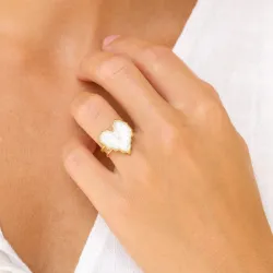 waterproof hart ring in verguld staal - OCEANA