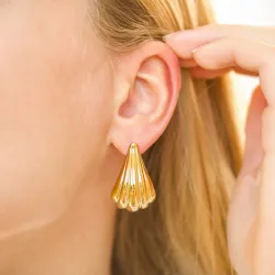 waterproof oorbellen in verguld staal - OCEANA