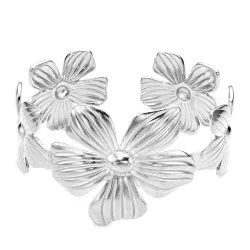 waterproof bloem armband in staal - OCEANA