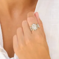 waterproof bloem ring in staal - OCEANA