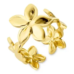 waterproof bloem ring in verguld staal - OCEANA