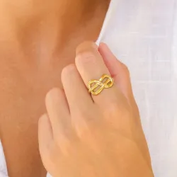 waterproof infinity ring in verguld staal - OCEANA